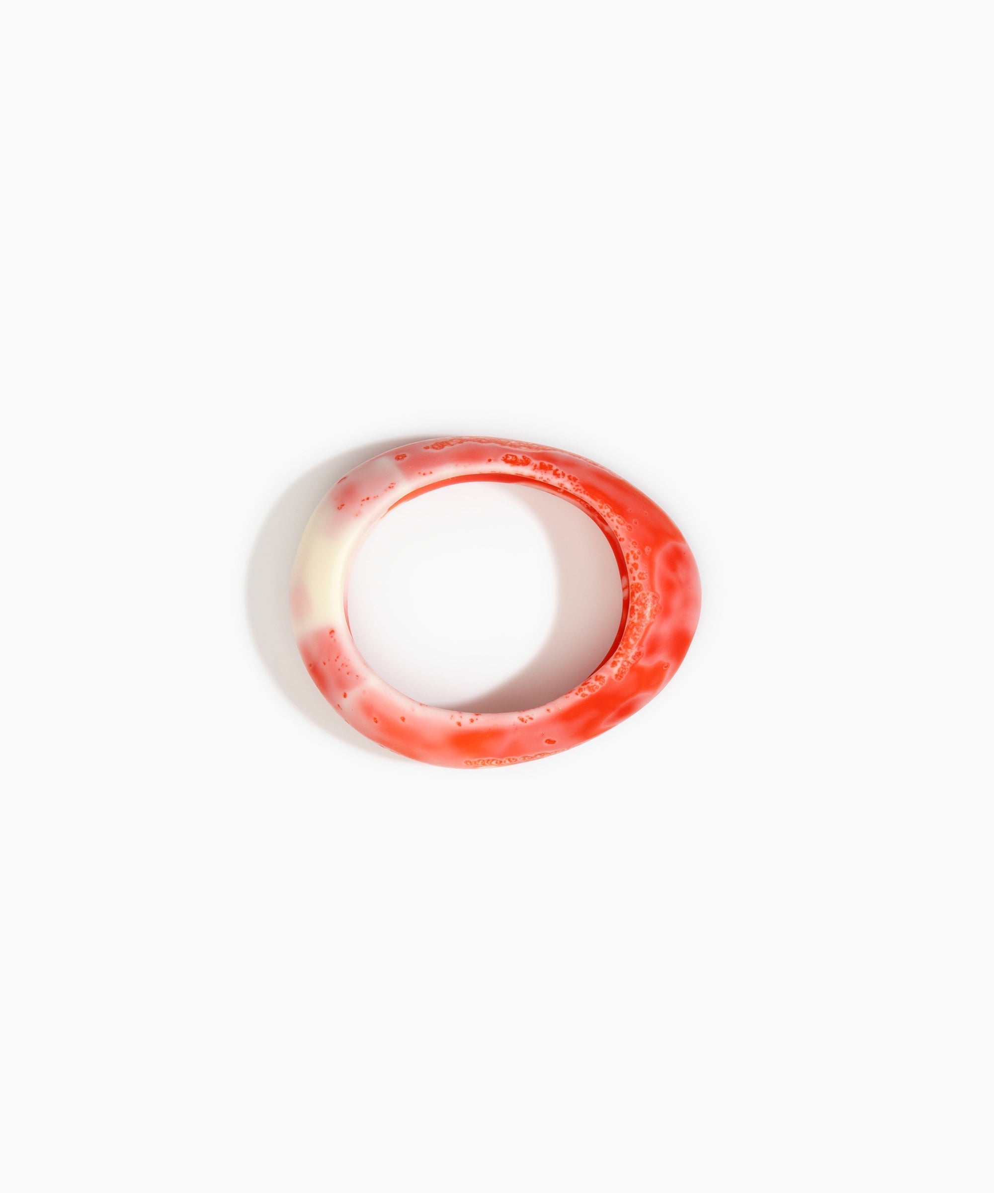 Dinosaur Designs Small Rock Bangle in Strawberry color resin with Wide Fit