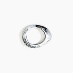 Dinosaur Designs Small Rock Bangle in White Marble color resin with Wide Fit