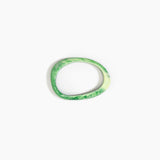 Dinosaur Designs Rock Wishbone Bangle in Grass color resin with Wide Fit