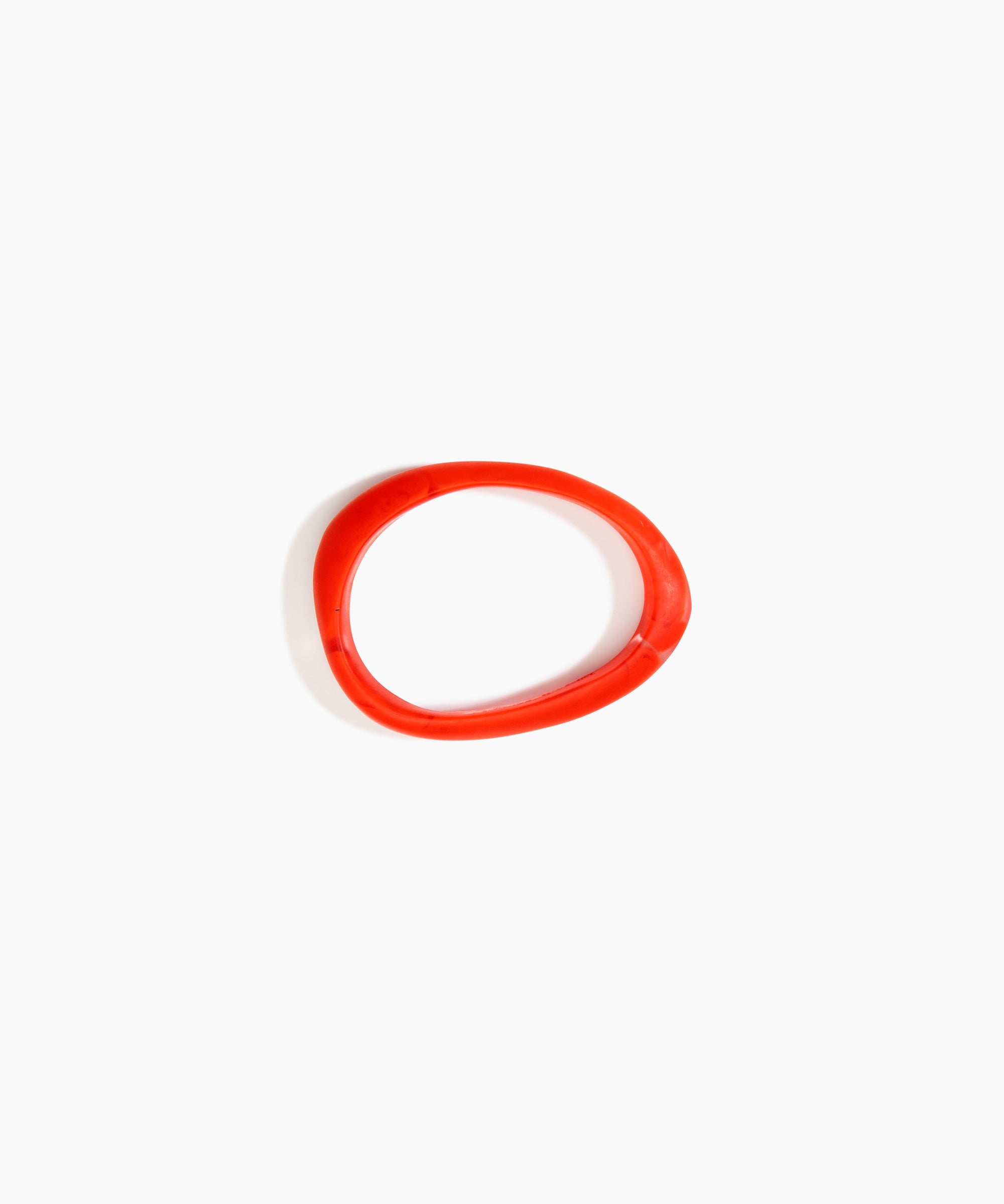 Dinosaur Designs Rock Wishbone Bangle in Poppy color resin with Wide Fit