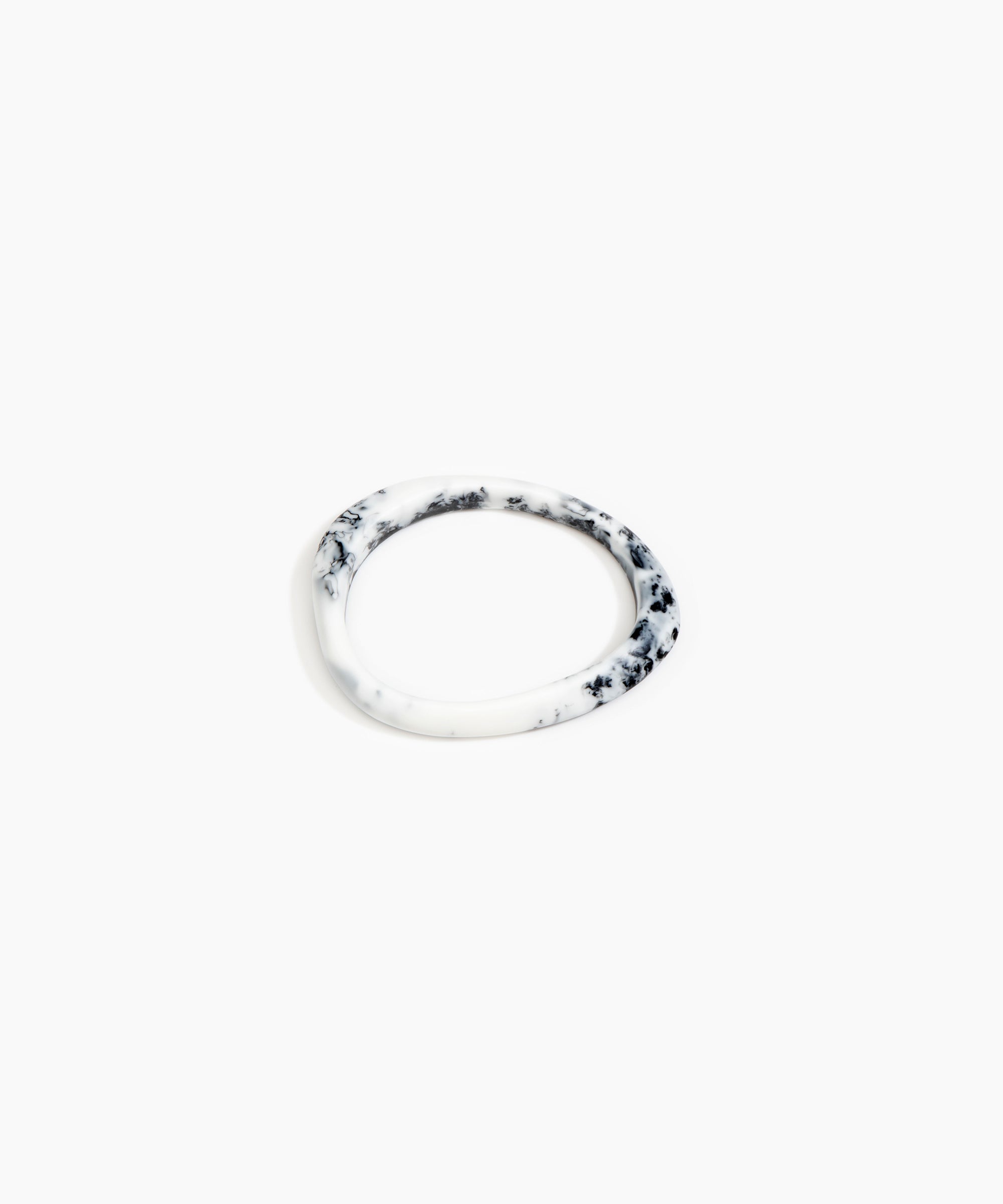 Dinosaur Designs SBRCKWBN rock wishbone bangle WHITE MARBLE