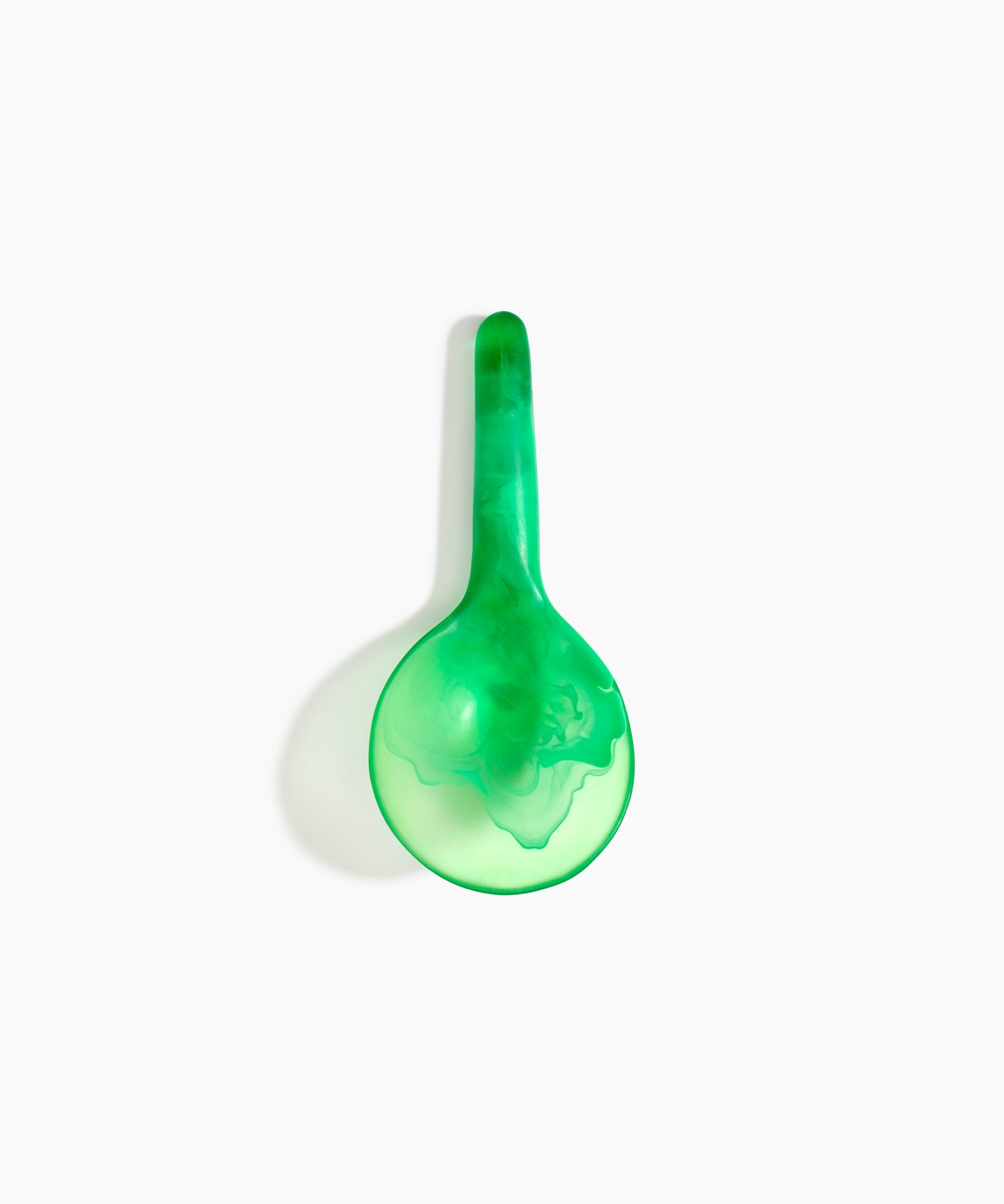 Dinosaur Designs Large Round Spoon in Leaf color resin
