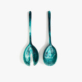 Dinosaur Designs Long Stone Servers in Lagoon color resin
