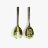 Dinosaur Designs Long Stone Servers in Malachite color resin