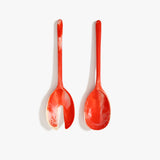 Dinosaur Designs Long Stone Servers in Strawberry color resin