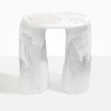 Dinosaur Designs Rock Tower Table in Snow Swirl color resin
