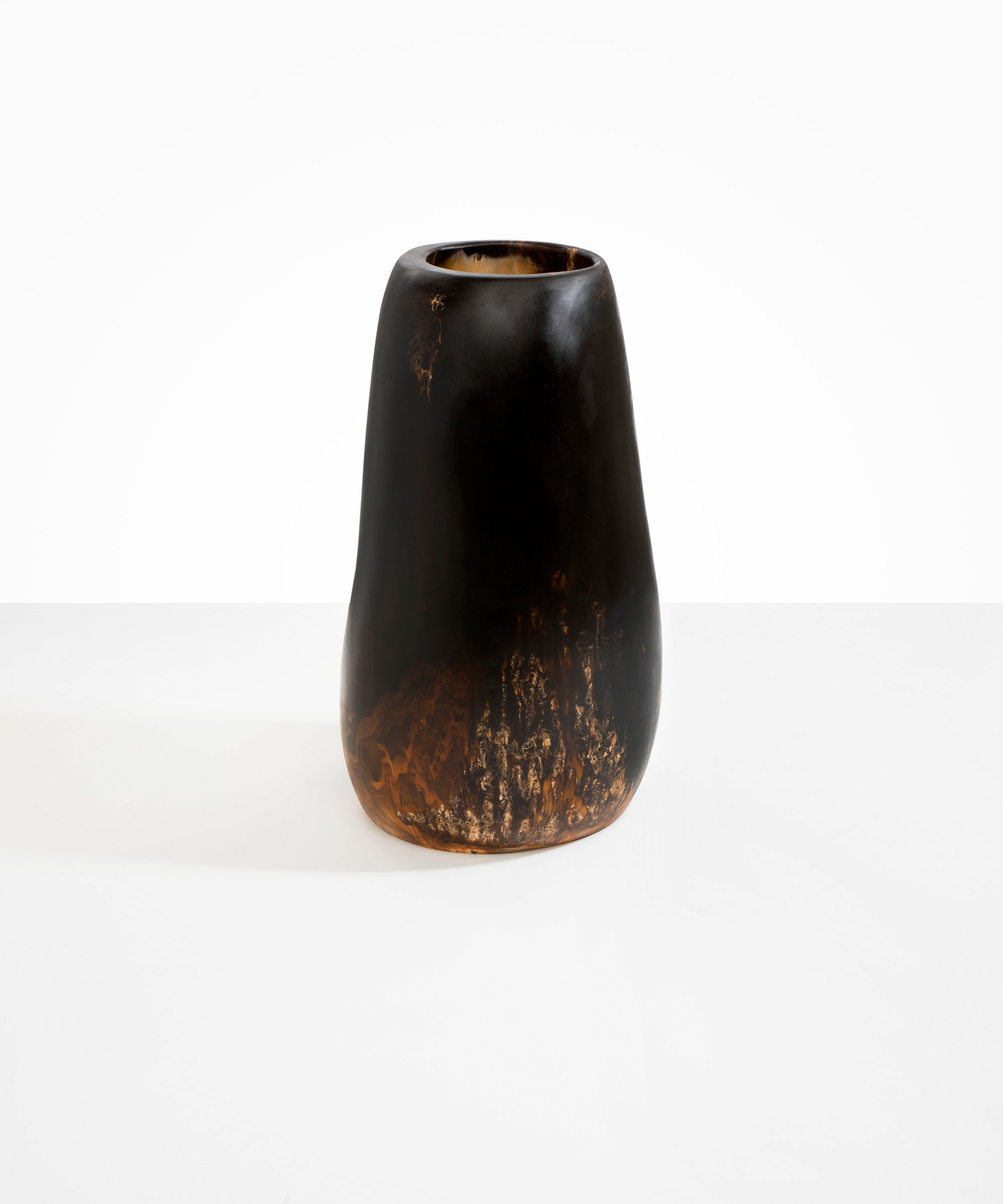 Dinosaur Designs Grand Pebble Vase in Dark Horn color resin