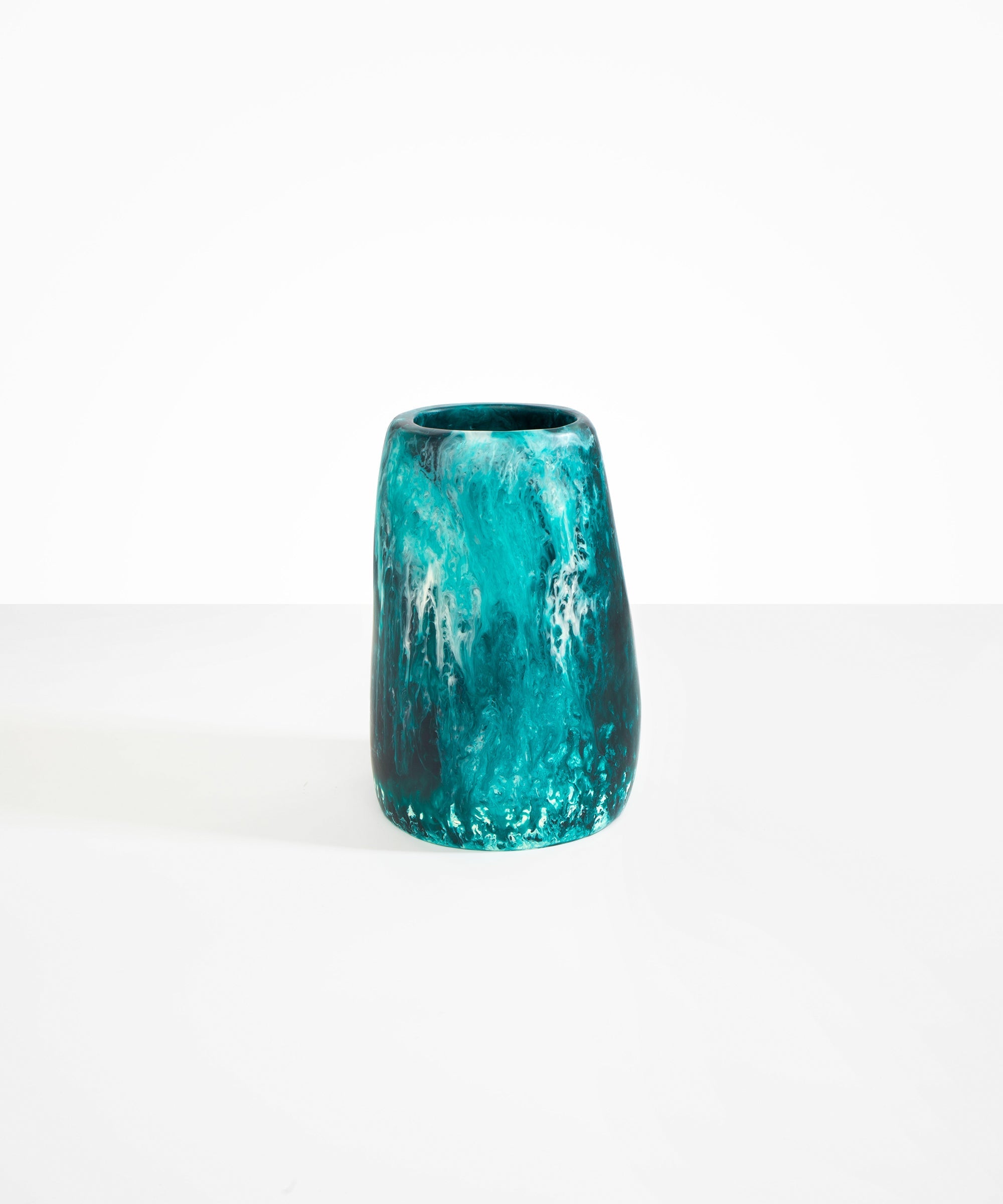 Dinosaur Designs Large Pebble Vase in Lagoon color resin