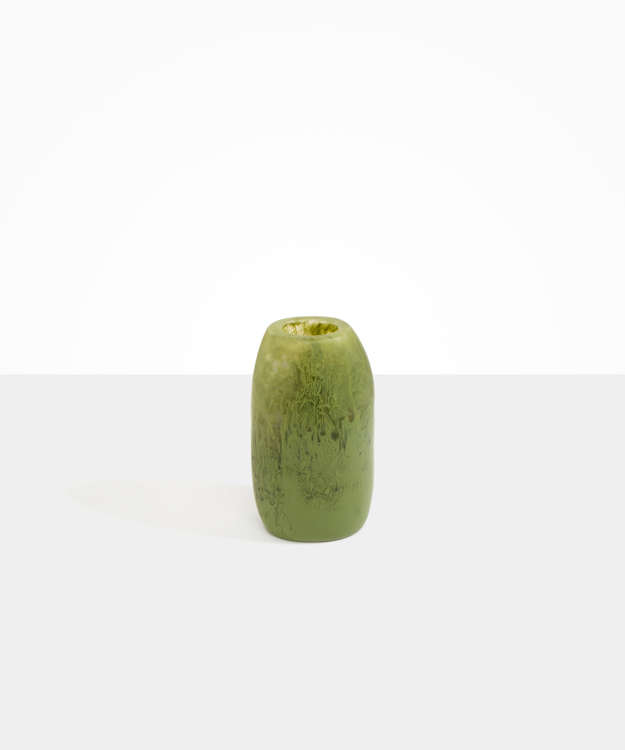 Dinosaur Designs Medium Pebble Vase in Olive color resin