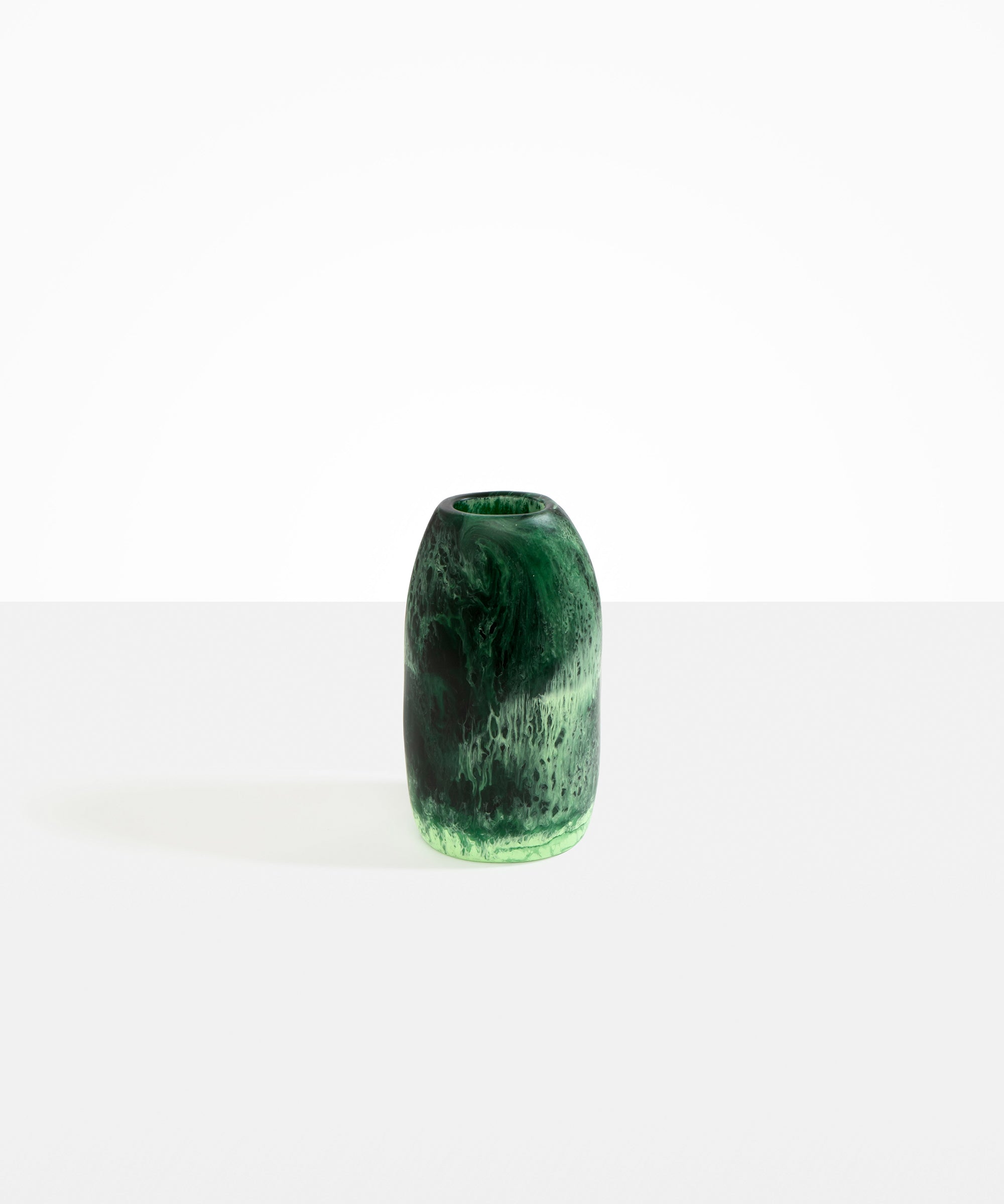 Dinosaur Designs Medium Pebble Vase in Moss color resin