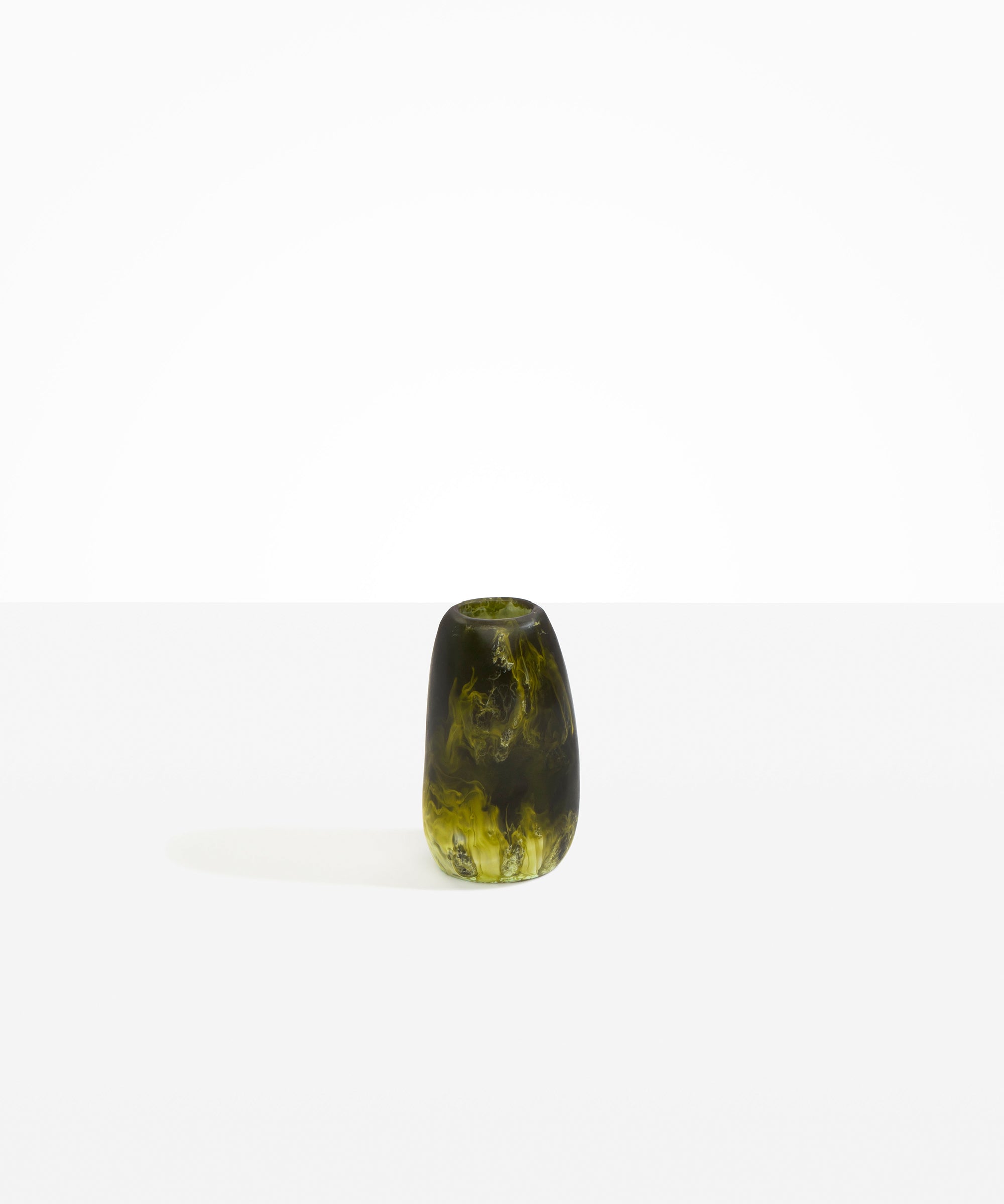 Dinosaur Designs Small Pebble Vase in Malachite color resin