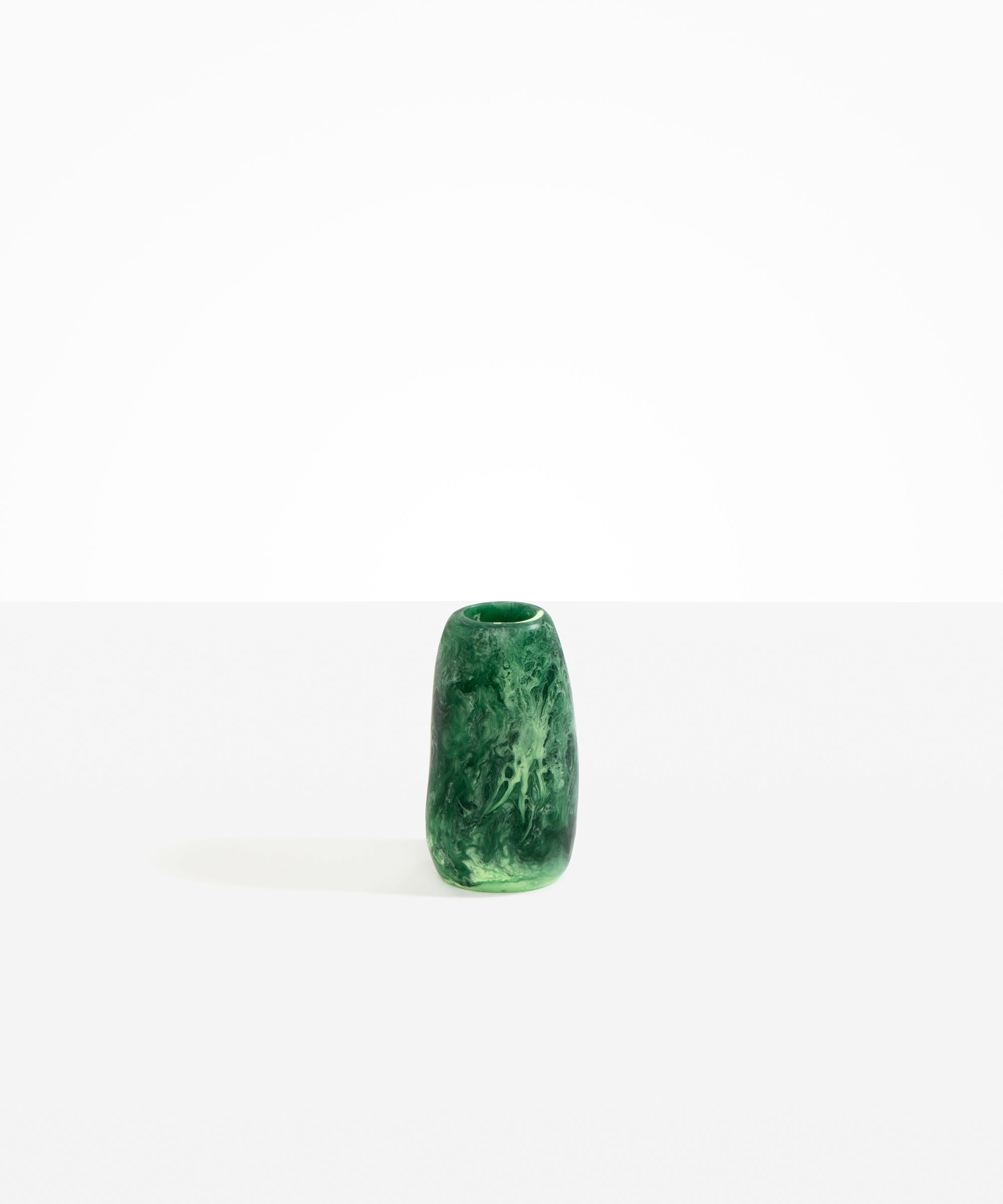 Dinosaur Designs Small Pebble Vase in Moss color resin