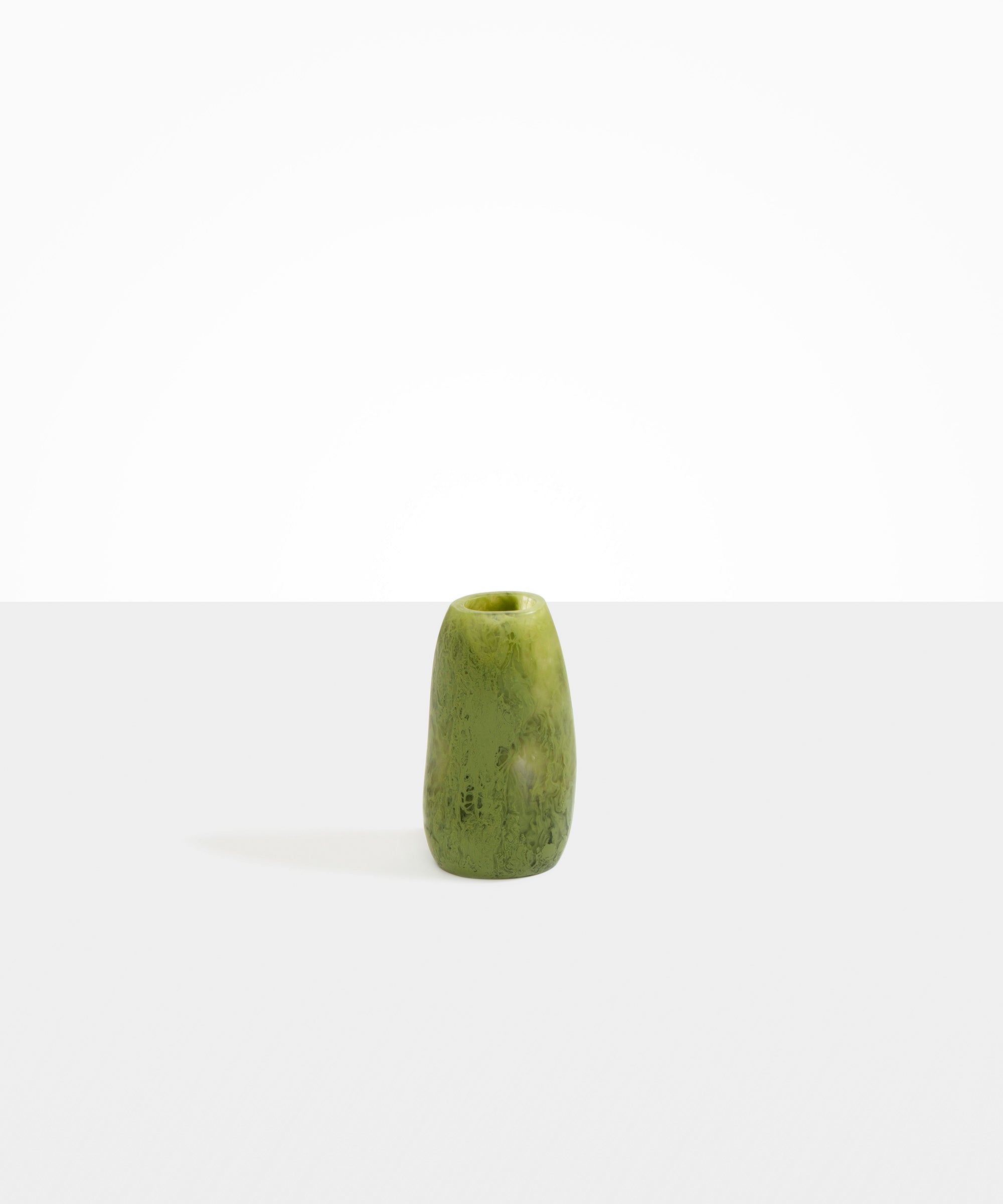 Dinosaur Designs Small Pebble Vase in Olive color resin