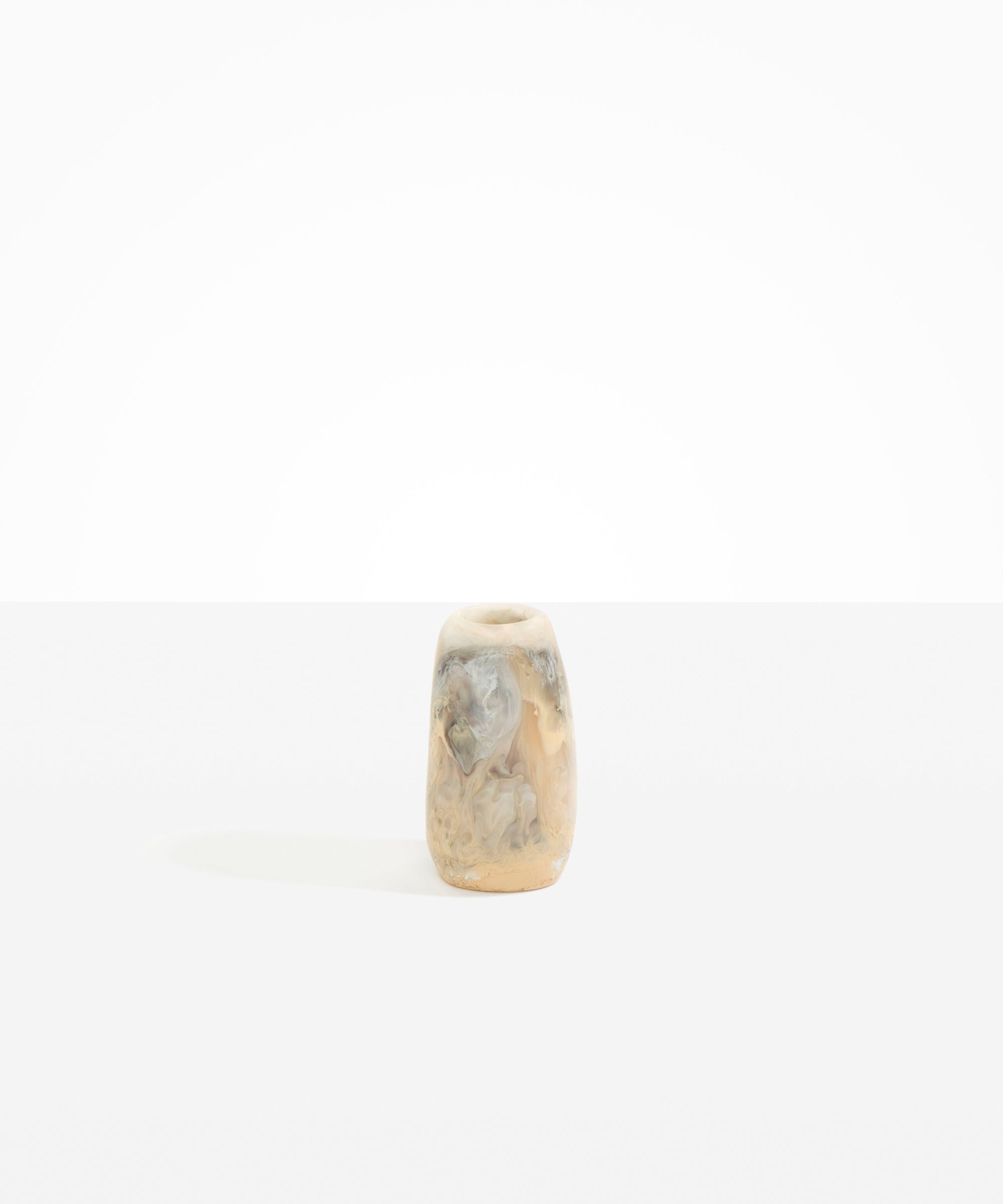 Dinosaur Designs Small Pebble Vase in Sandy Pearl color resin