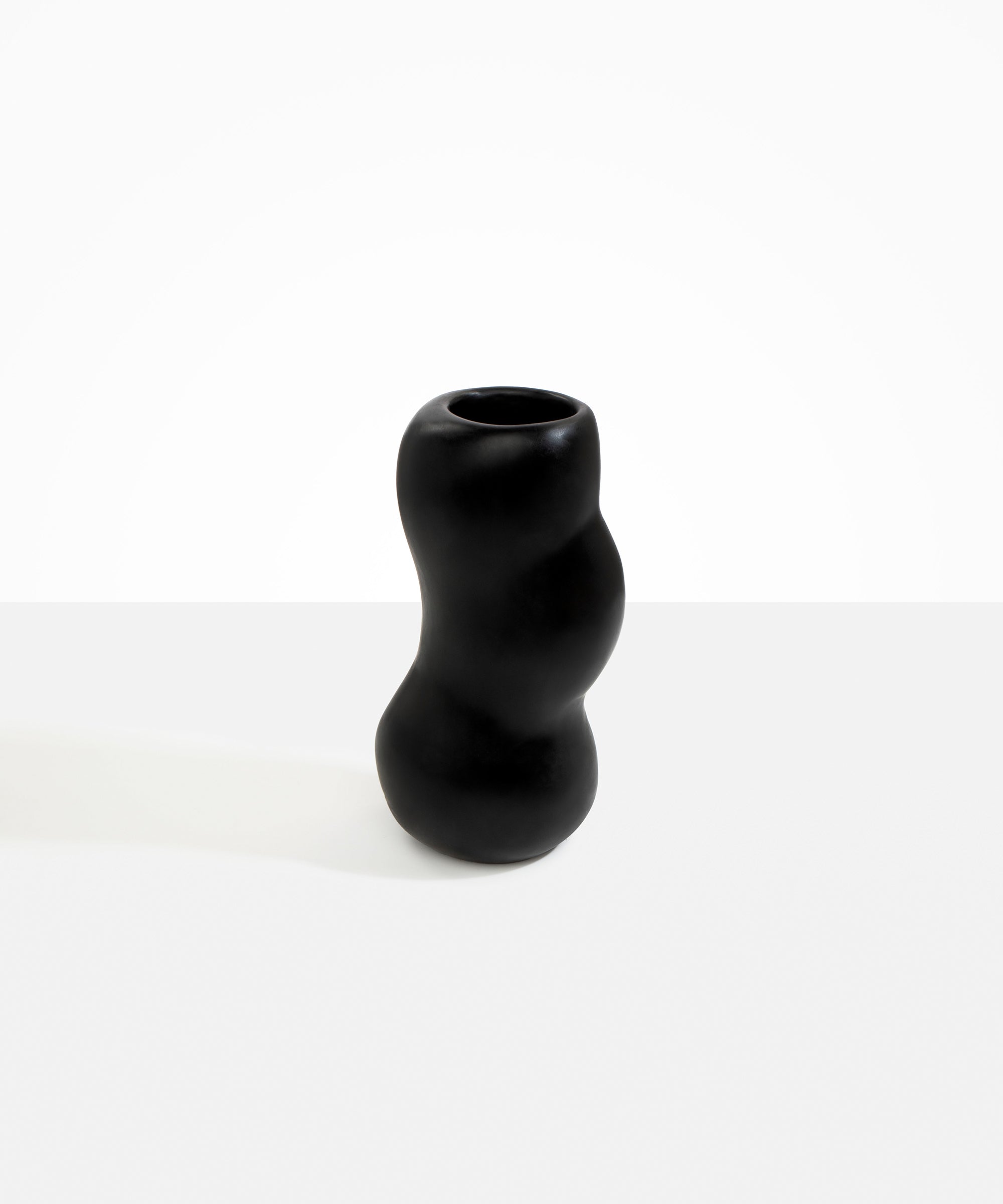 Dinosaur Designs Medium Valley Vase in Black color resin