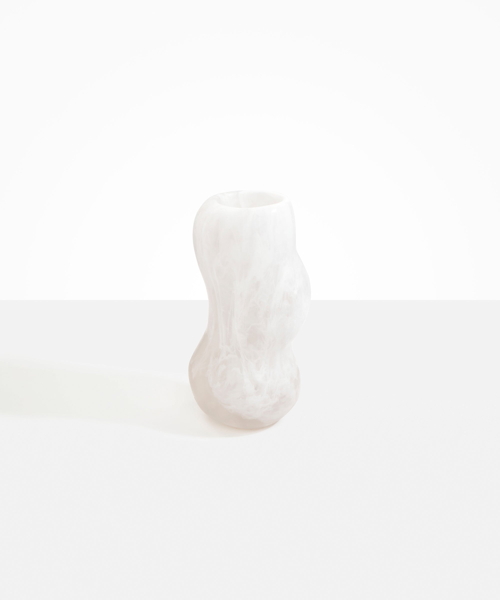 Dinosaur Designs Medium Valley Vase in Snow Swirl color resin