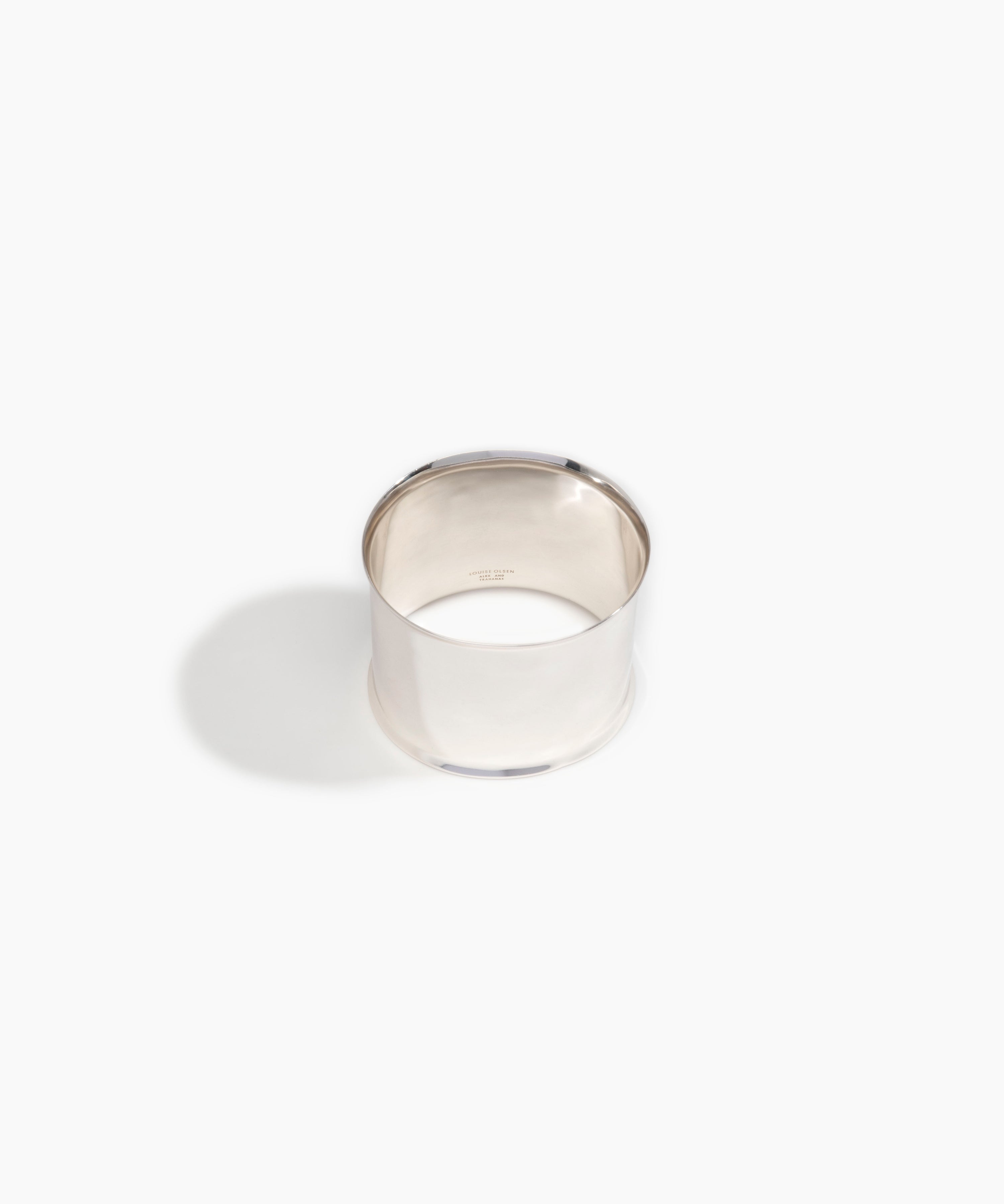 LO Collections x ALEX AND TRAHANAS Wide Voyage Bangle in Silver-Plated Brass Material...