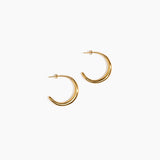 LO Collections Large Liquid Hoop Earrings in 24k Gold-Plated Brass Material