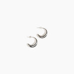 LO Collections Medium Liquid Hoop Earrings in 925 Sterling Silver Material..