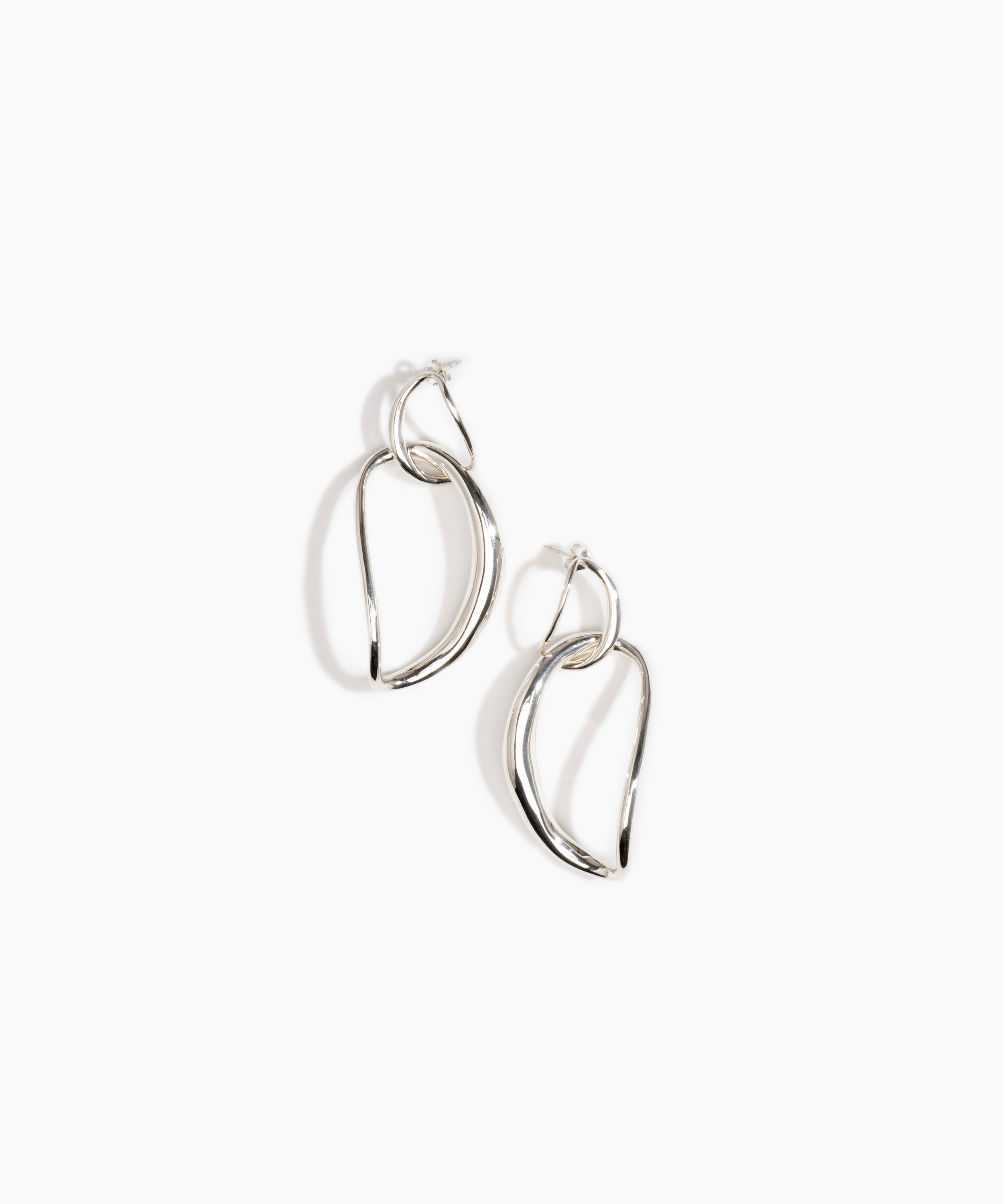 LO Collections Liquid Chain Earrings in 925 Sterling Silver Material..