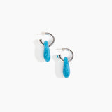 Dinosaur Designs Small Rock Hoop Earrings in Sky Colour resin with Silver-Plated Brass Hoop Material.