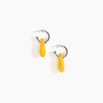 Dinosaur Designs Small Rock Hoop Earrings in Honeycomb Colour resin with Silver-Plated Brass Hoop Material..