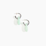 Dinosaur Designs Small Rock Hoop Earrings in Mint Colour resin with Silver-Plated Brass Hoop Material..