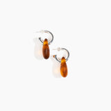 Dinosaur Designs Small Rock Hoop Earrings in Tortoise Colour resin with Silver-Plated Brass Hoop Material..