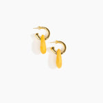 Dinosaur Designs Small Rock Hoop Earrings in Honeycomb Colour resin with Brass Hoop Material