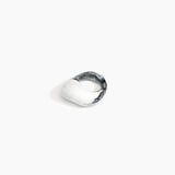 Dinosaur Designs Pebble Ring in White Marble Colour resin with Regular Fit.