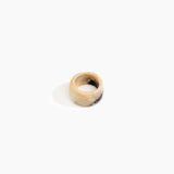 Dinosaur Designs Band Ring in Sandy Pearl Colour resin with Wide Fit