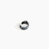 Dinosaur Designs Band Ring in White Marble Colour resin with Wide Fit