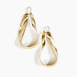 LO Collections x ALEX AND TRAHANAS Large Olive Leaf Earrings in Nano-Coated Brass Material..