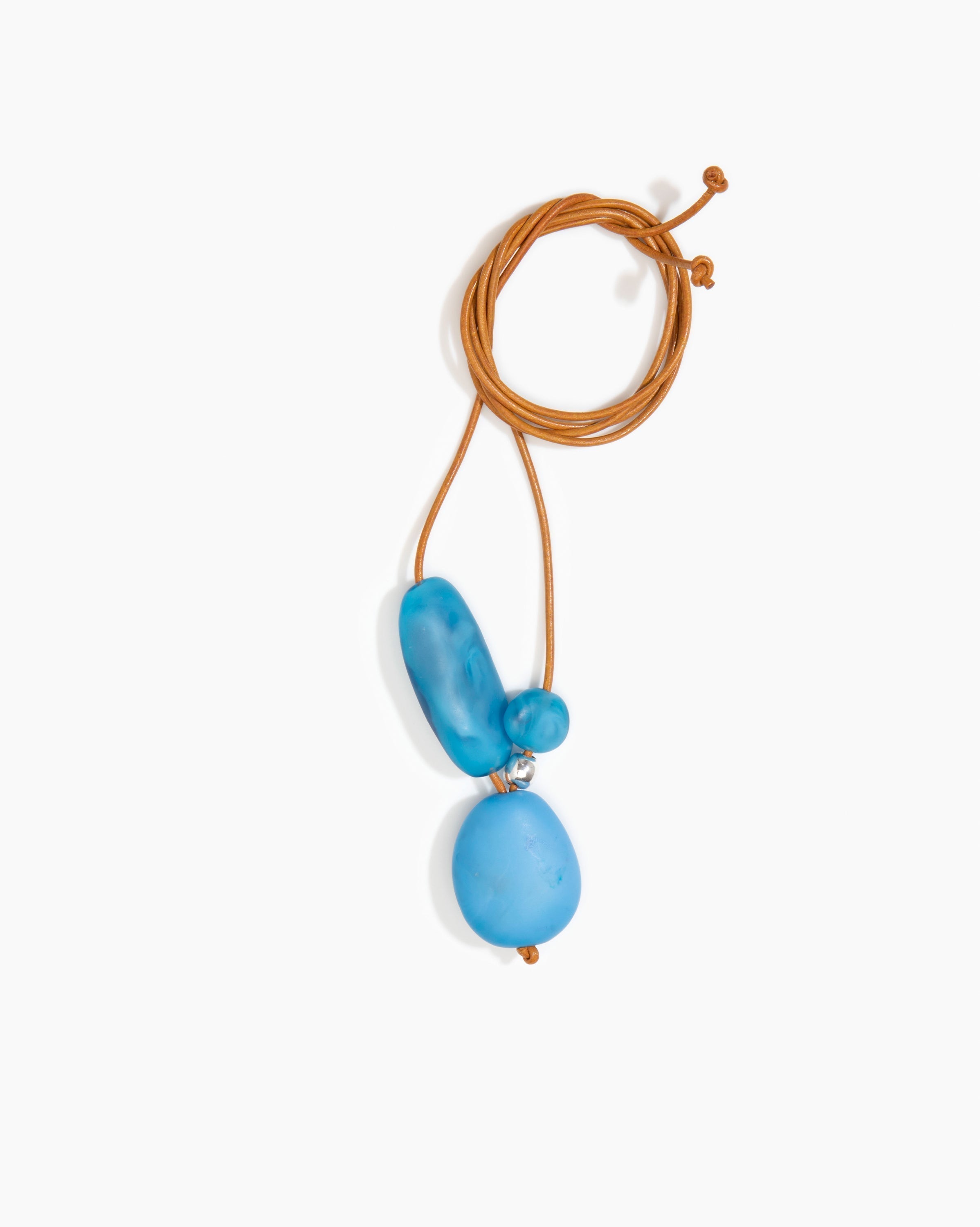 Dinosaur Designs Rock Cluster Pendant in Sky Colour resin with 925 Sterling Silver Bead Material.