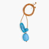 Dinosaur Designs Rock Cluster Pendant in Sky Colour resin with 925 Sterling Silver Bead Material..