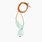 Dinosaur Designs Rock Cluster Pendant in Mint Colour resin with 925 Sterling Silver Bead Material..