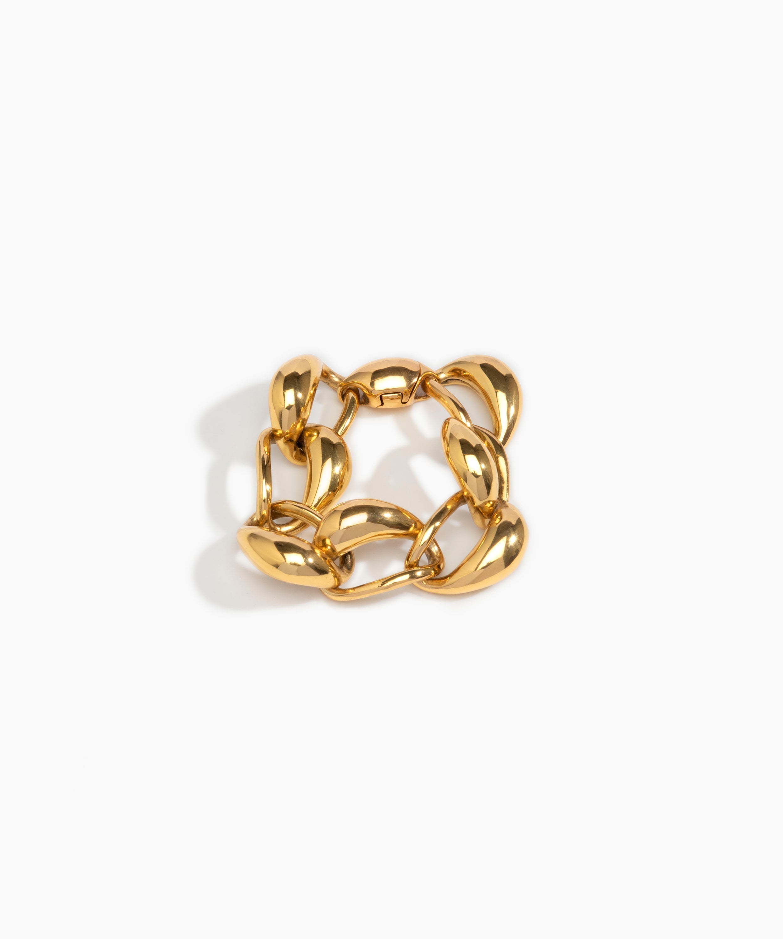 LO Collections Cocoon Bracelet in 24k Gold-Plated Brass Material..
