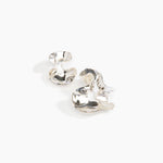 LO Collections Wave Earrings in Silver-Plated Brass Material..