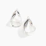 LO Collections x ALEX AND TRAHANAS Large Olive Leaf Earrings in Silver-Plated Brass Material..