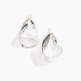 LO Collections x ALEX AND TRAHANAS Large Olive Leaf Earrings in Silver-Plated Brass Material..