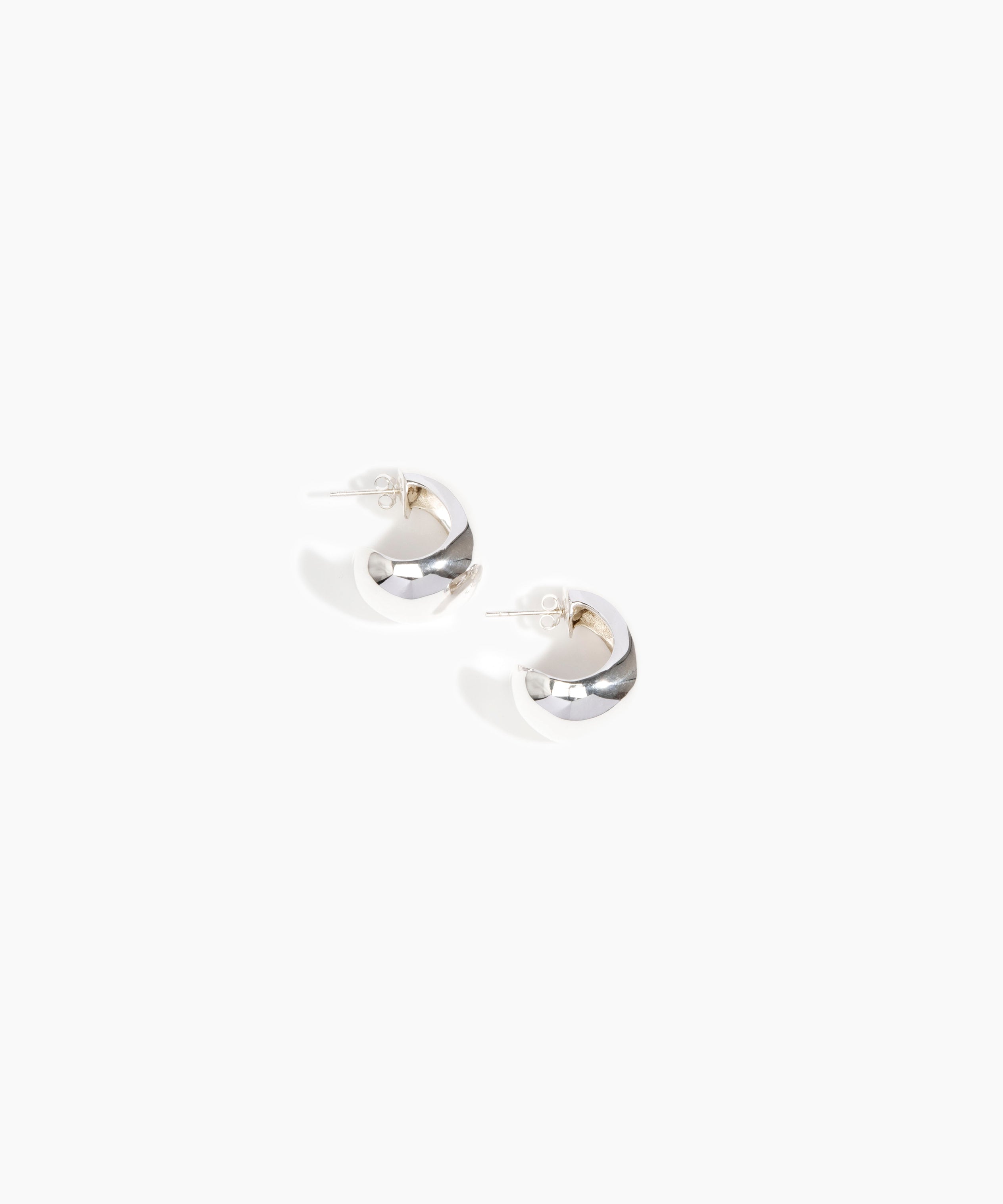 LO Collections x ALEX AND TRAHANAS Small Chifferi Hoop Earrings in Silver-Plated Brass Material..