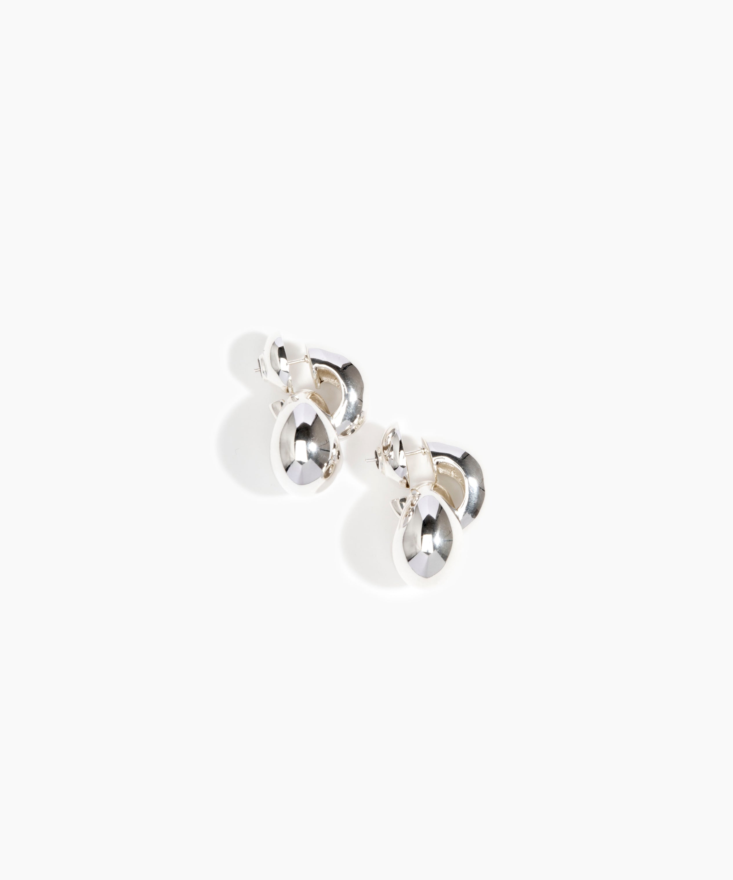LO Collections x ALEX AND TRAHANAS Double-Linked Chifferi Hoop Earrings in Silver-Plated Brass Material..