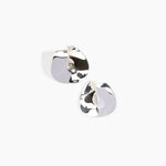 LO Collections Large Infinity Earrings in Silver-Plated Brass Material..
