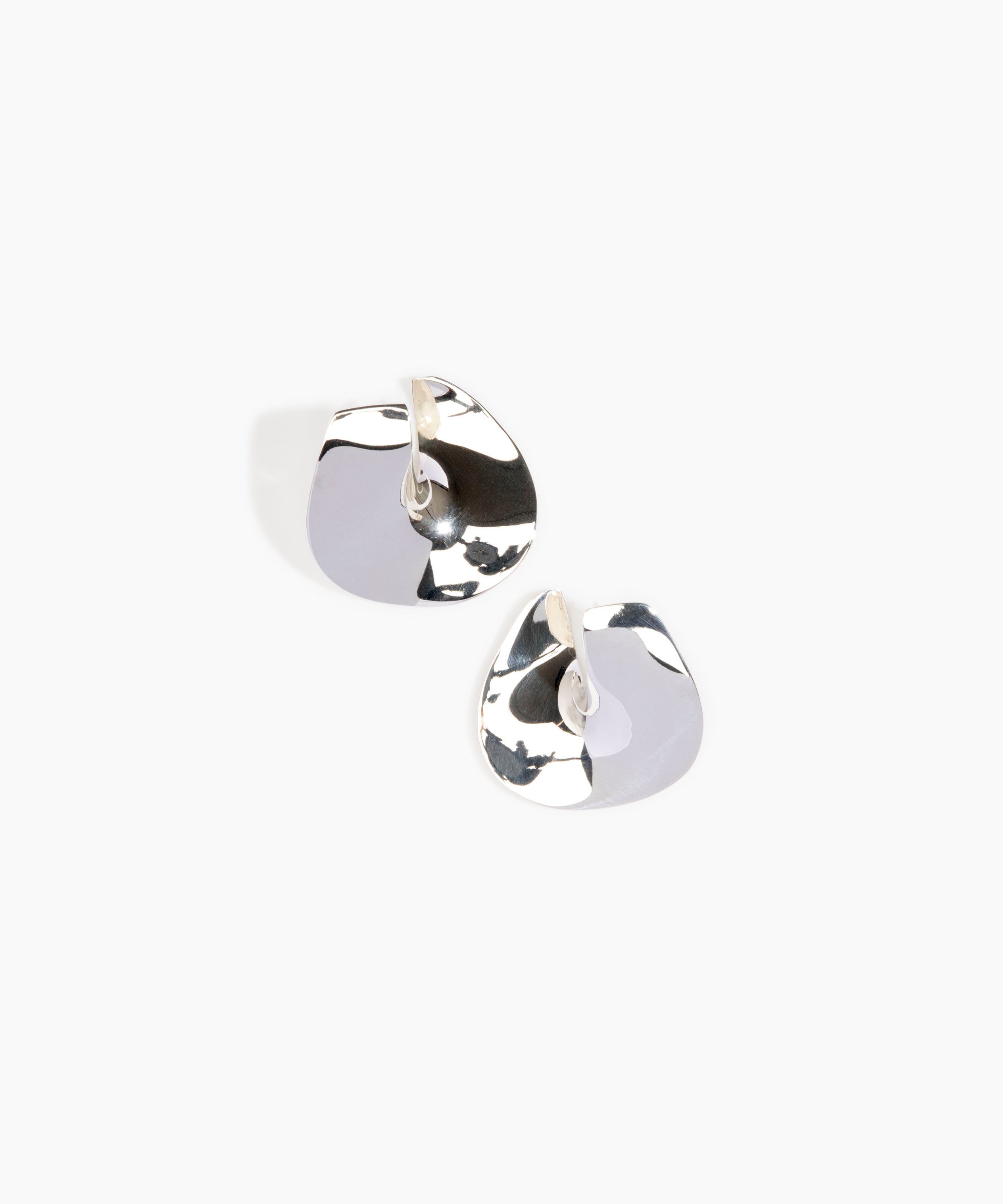LO Collections Large Infinity Earrings in Silver-Plated Brass Material..