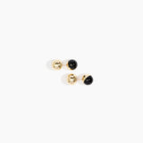 Dinosaur Designs Ball Stud Earrings in Black color resin with Nano-Coated Brass Material
