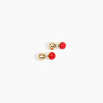 Dinosaur Designs Ball Stud Earrings in Pink Guava color resin with Nano-Coated Brass Material