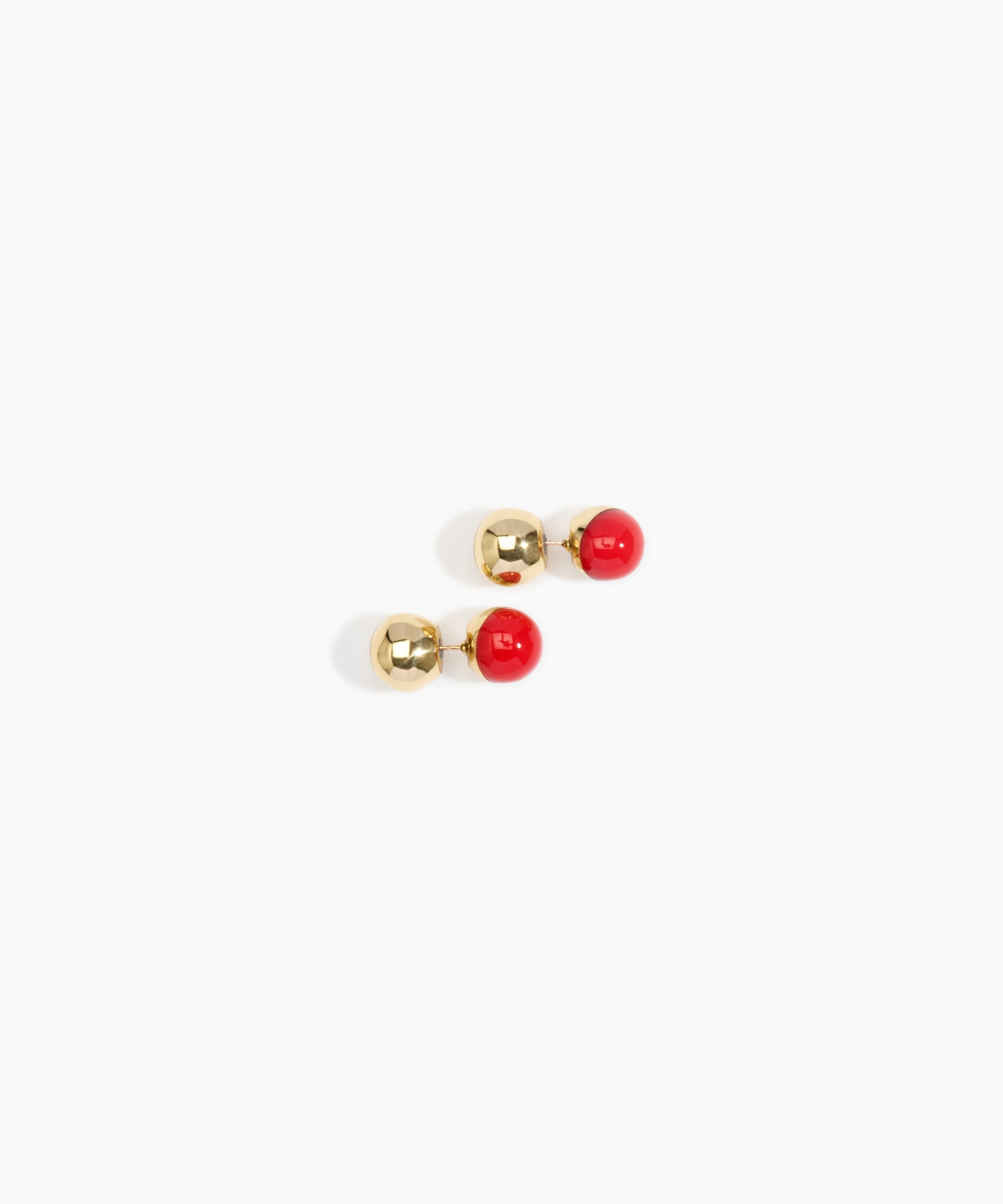 Dinosaur Designs Ball Stud Earrings in Pink Guava color resin with Nano-Coated Brass Material