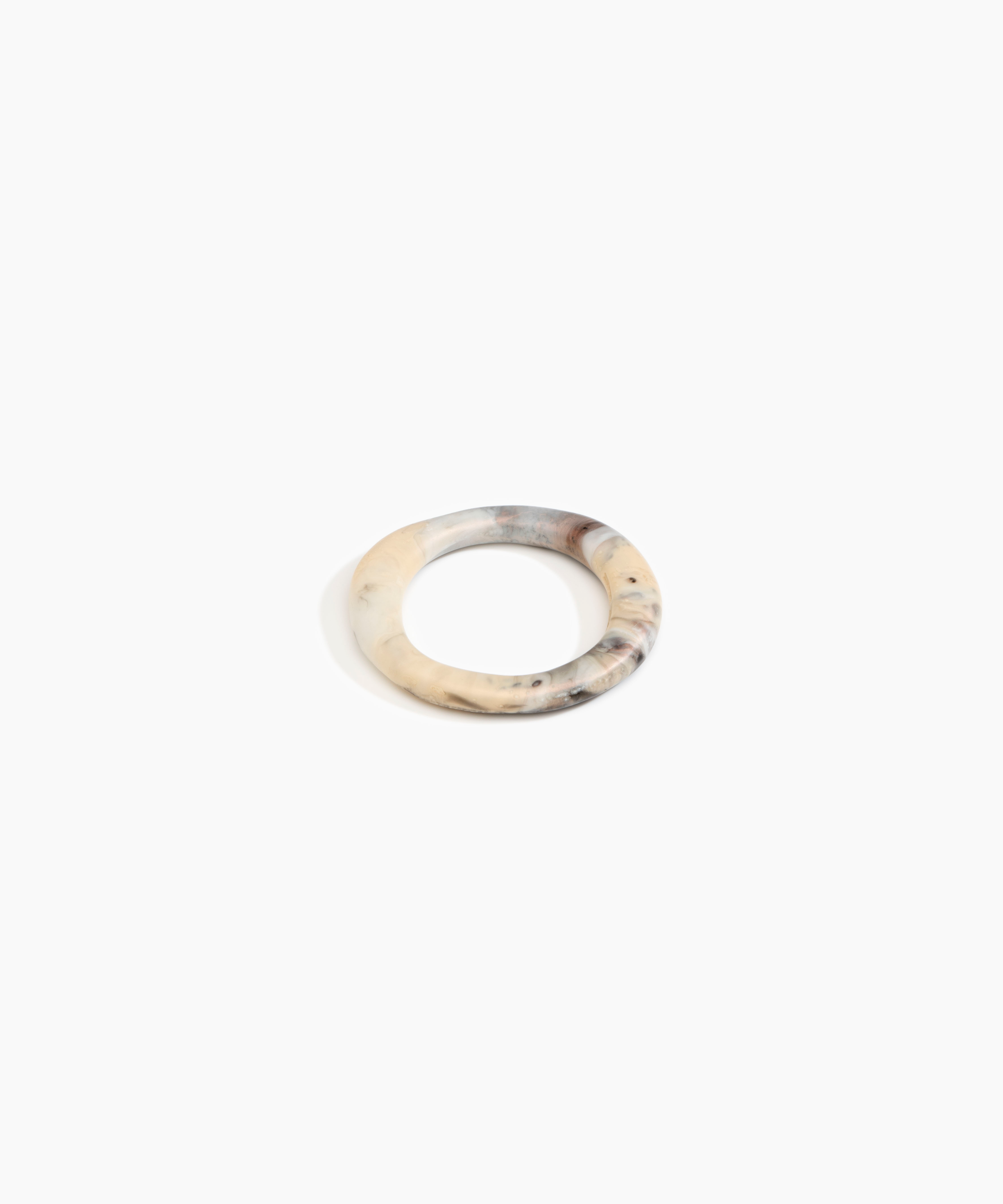 Dinosaur Designs Drift Wishbone Bangle in Sandy Pearl Colour resin with Wide Fit