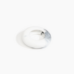 Dinosaur Designs Large Drift Bangle in White Marble Colour resin with Wide Fit.