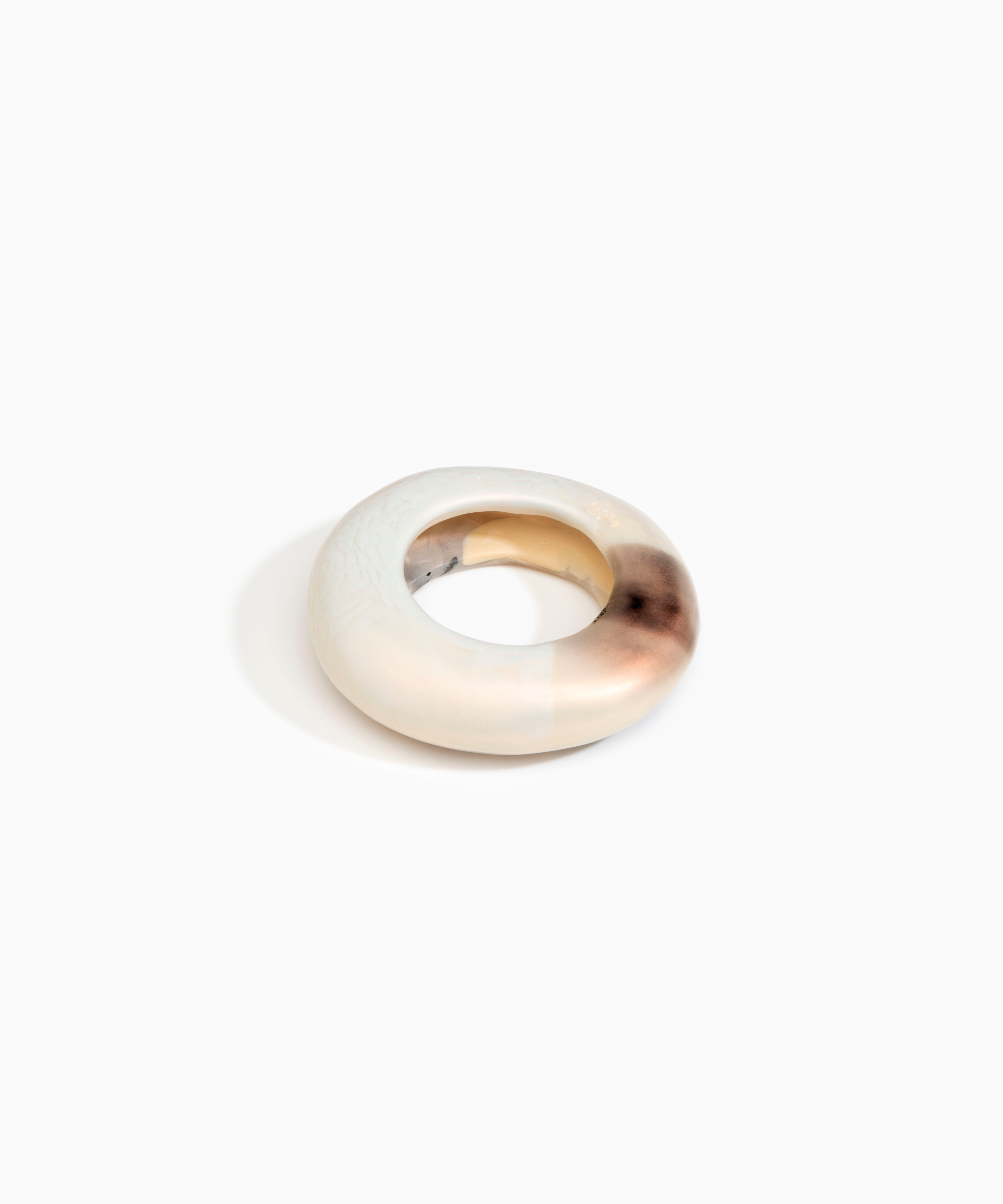 Dinosaur Designs Large Drift Bangle in Sandy Pearl Colour resin with Wide Fit.